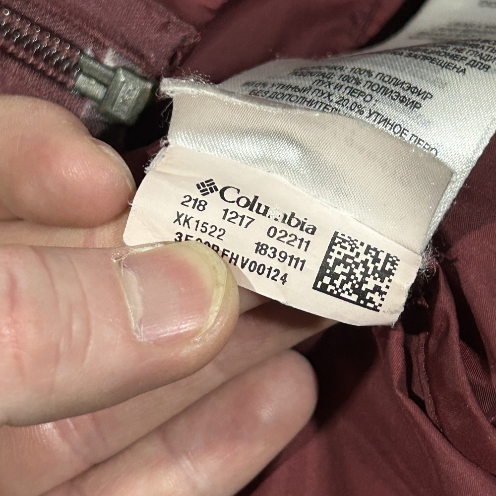 Columbia 650 Women's Powder Lite Hybrid Red Down Puffer Jacket Full Zip XS #2402 - Picture 6 of 10